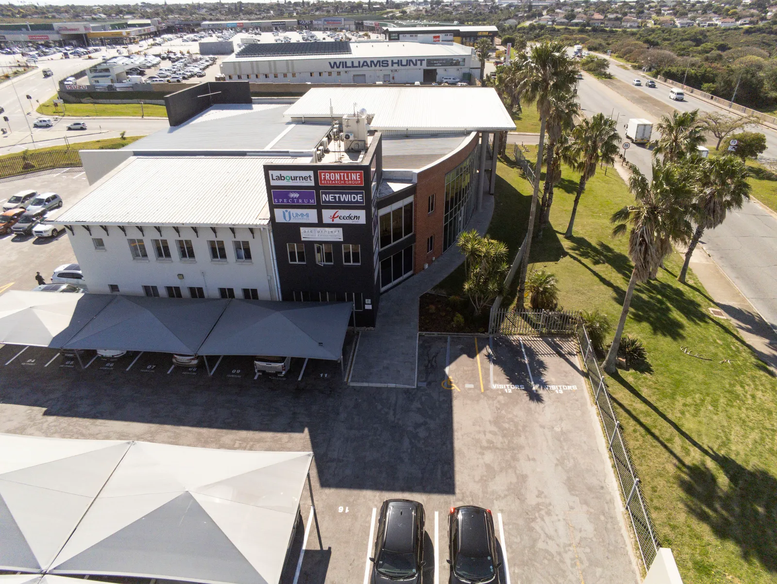 Aerial view of the Spectrum Group offices, 2 Alan Drive, Fairview